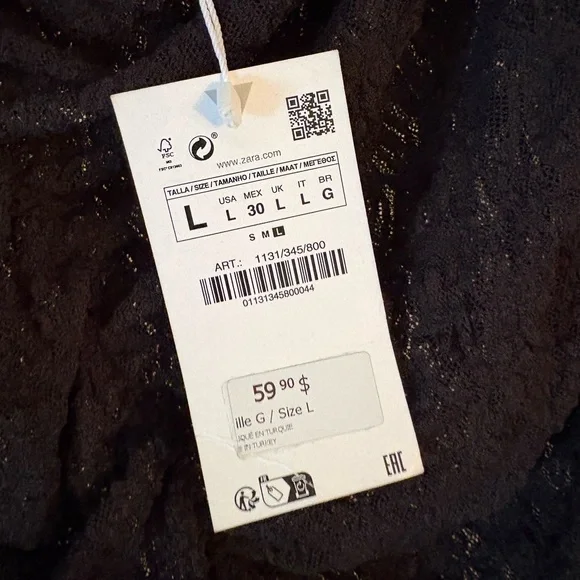 Zara Lace Strapless Black Maxi Dress - Picture 3 of 4